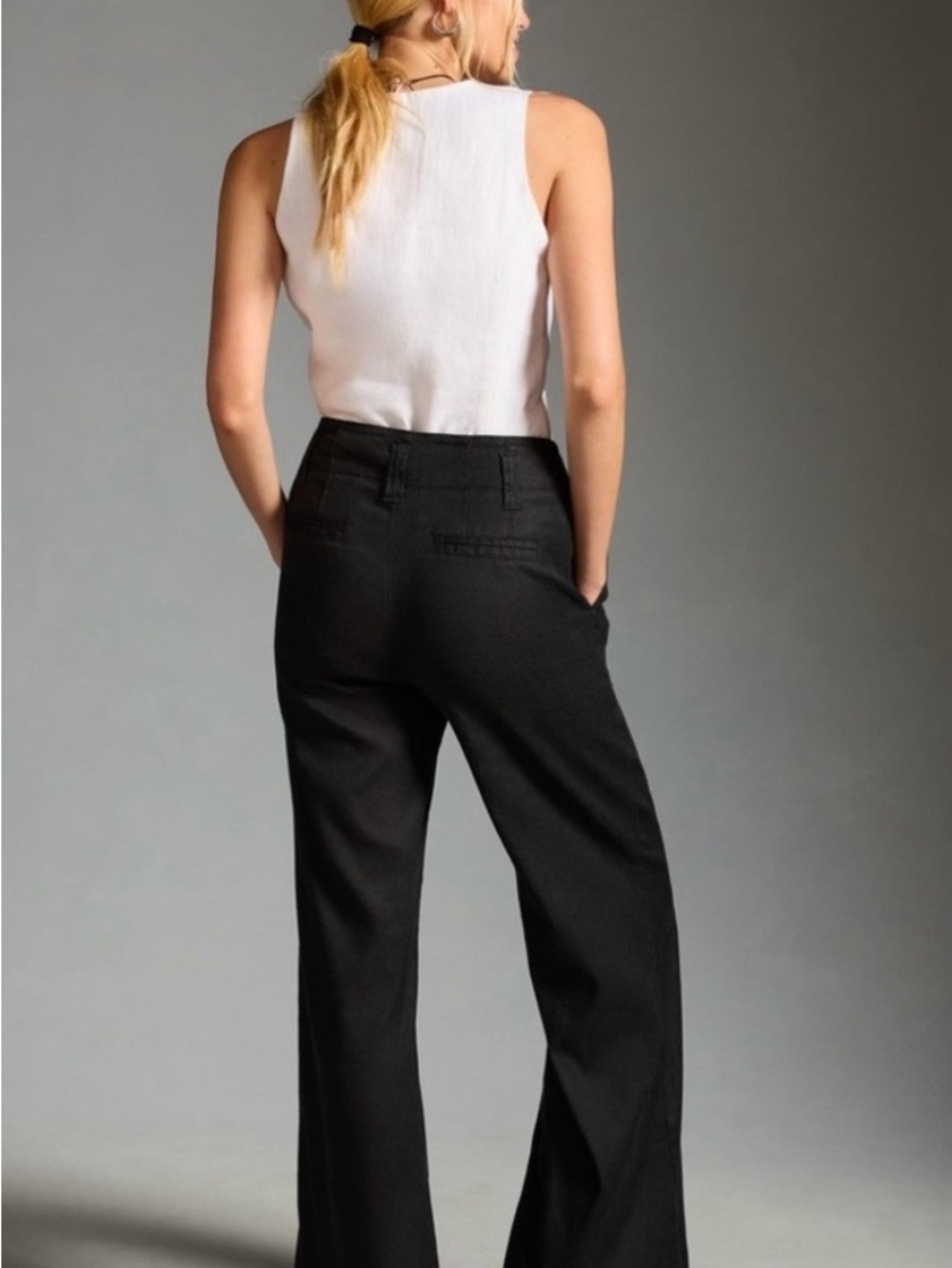 Maeve Black Gingham-Lined High-Waist Pants - Picture 2 of 5